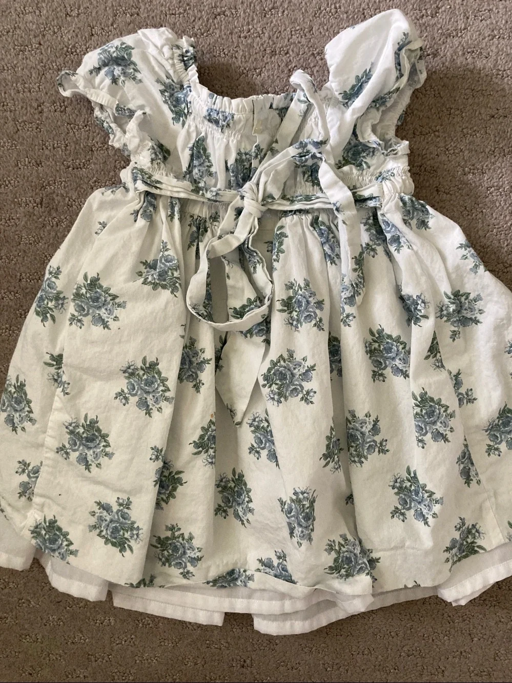 Edgehill Collection blue floral dress & bloomers, 24M.